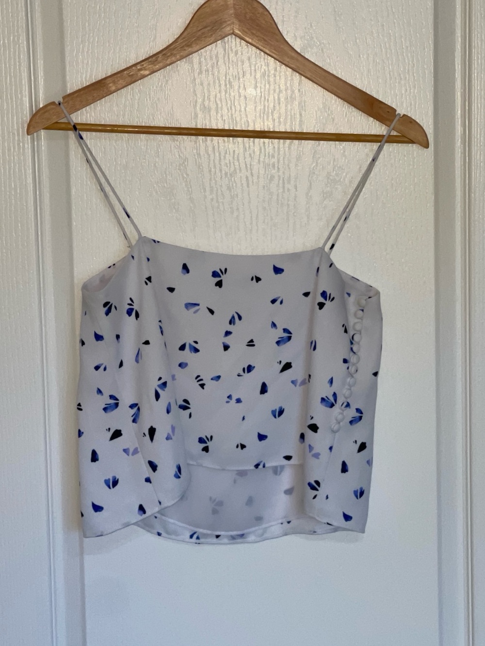 Club Monaco Elyne Camisole Bandeau Neckline White Floral Spaghetti Strap Cami XS - Picture 7 of 7